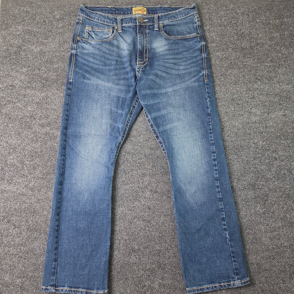 Wrangler 20X No. 42 Vintage Bootcut Jeans Men's 36x32 Low Rise Slim Fit Stretch